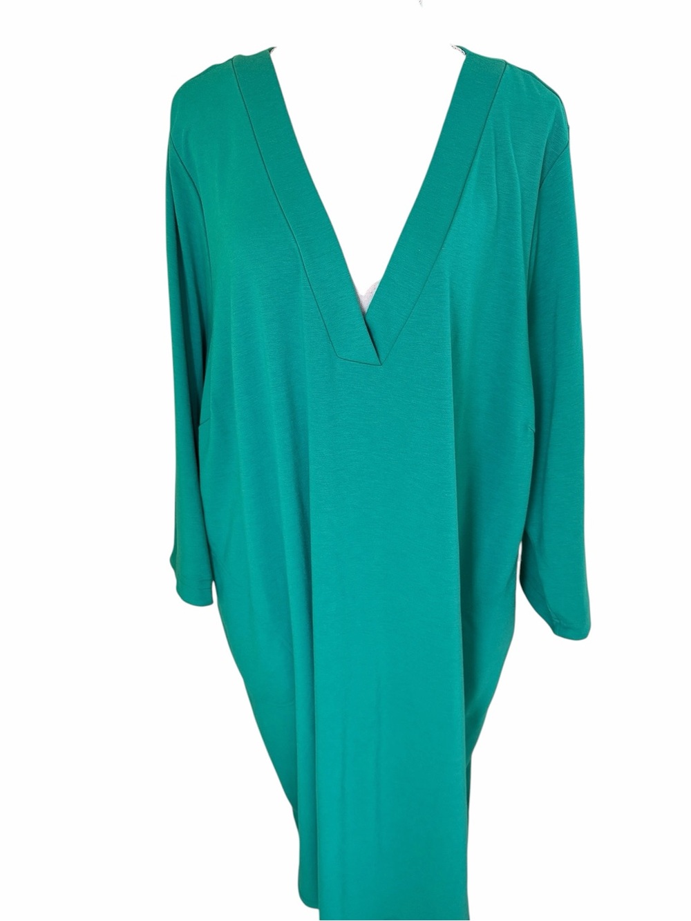 Eloquii Vibrant Kelly Green Knit V-neck Shift Dress 28